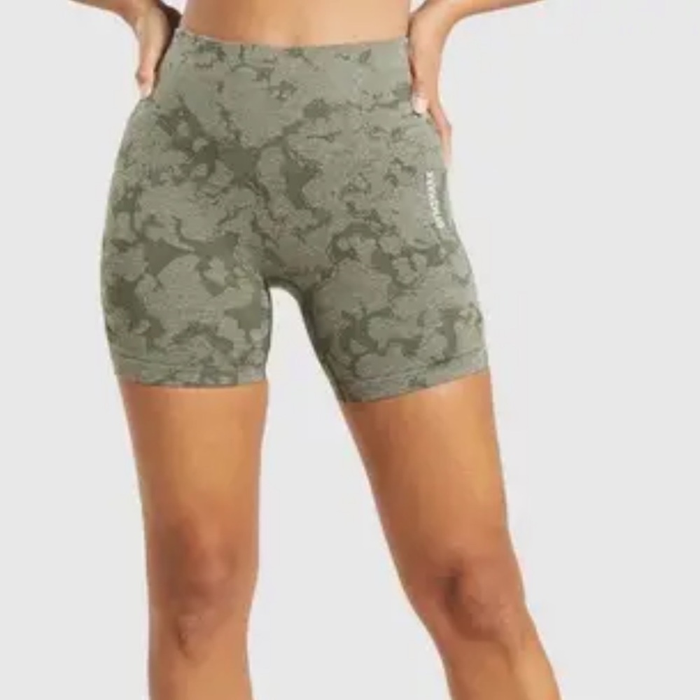 Gymshark Olive Camo Seamless Shorts